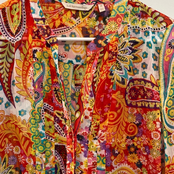 Soft Surroundings Colorful button front tunic. - Picture 4 of 15